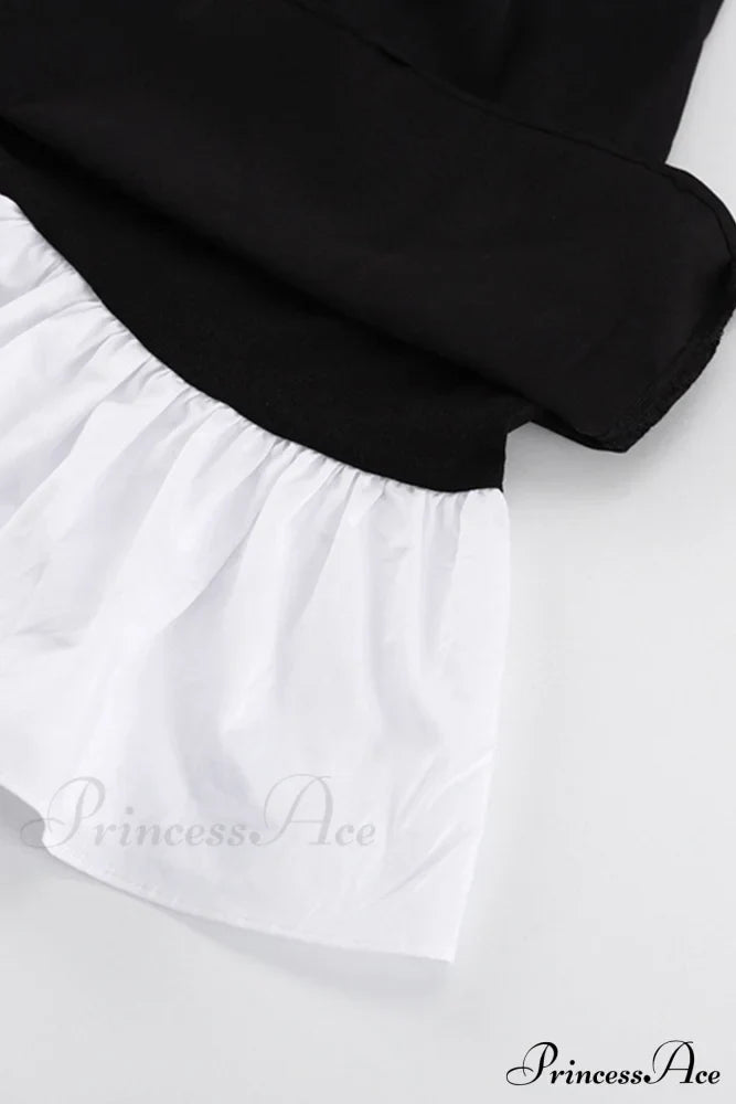V Neck Babydoll Dress In Solid Color