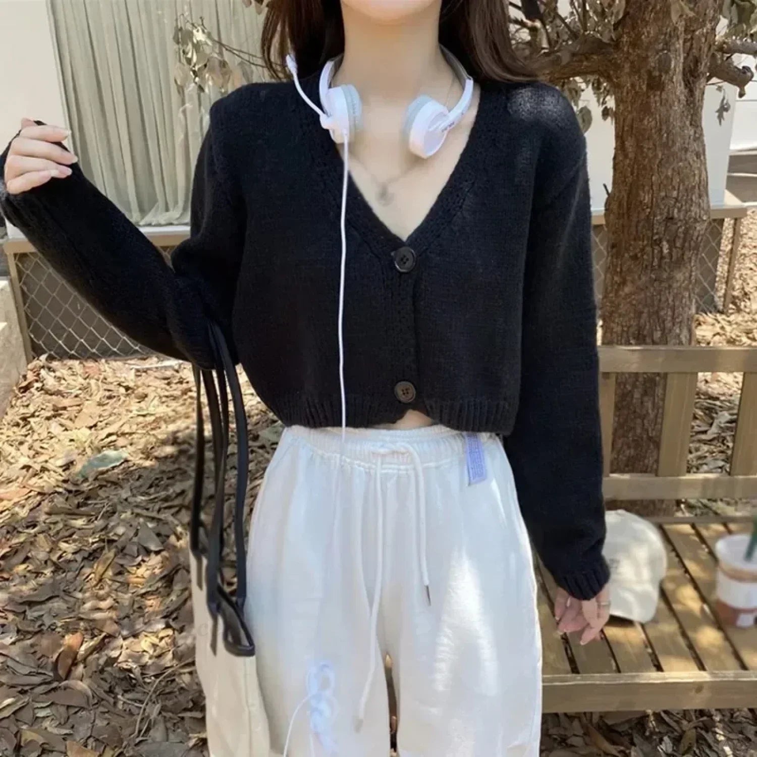 V-Neck Casual Long Sleeve Cardigan
