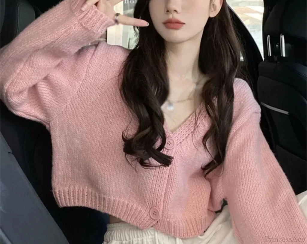 V-Neck Casual Long Sleeve Cardigan