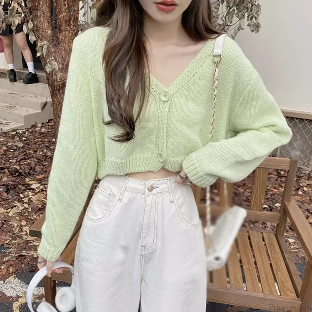 V-Neck Casual Long Sleeve Cardigan