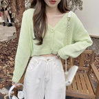 V-Neck Casual Long Sleeve Cardigan