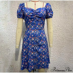 V-Neck Lace Up Lantern Sleeve Ruffles Dress