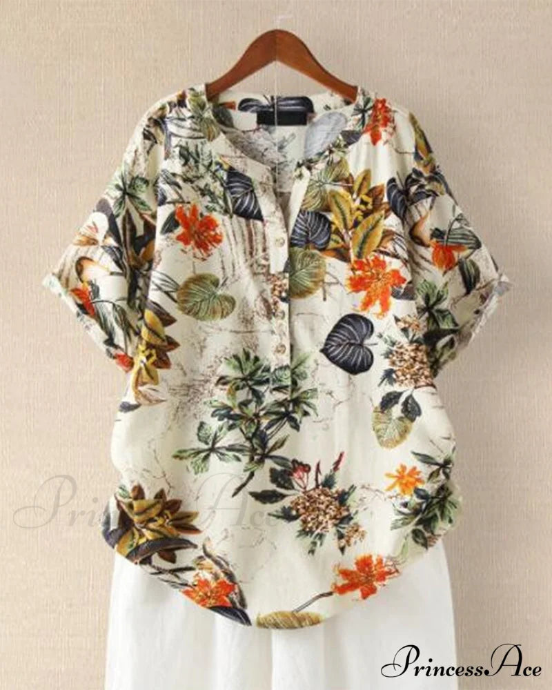 V-Neck Patterned T-Shirt