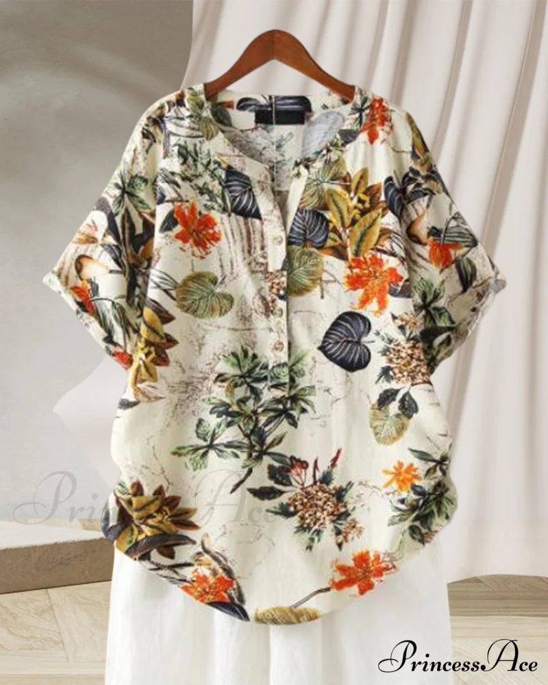 V-Neck Patterned T-Shirt