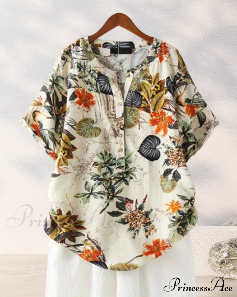 V-Neck Patterned T-Shirt