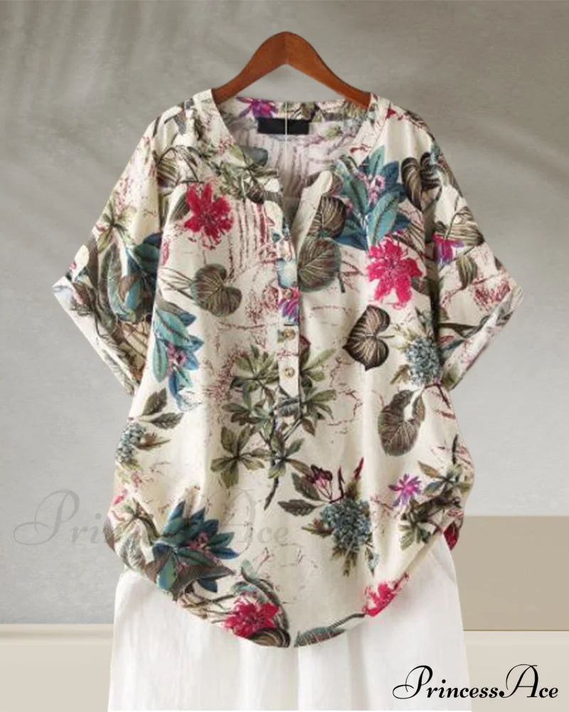 V-Neck Patterned T-Shirt