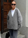 V-Neck Single Breasted Loose Cardigan