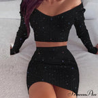 V Neck Slim The Mini Party Knit Shoulder Arm Off Warm-Season Elegant Women Gown Long Soft Striped Dress