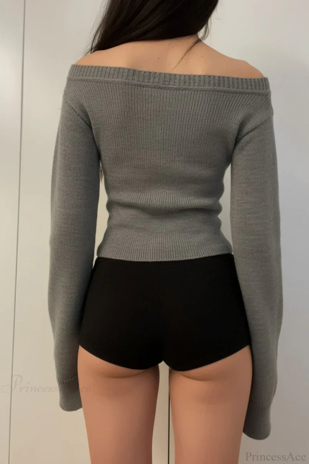 V Neck Solid Slim Knit Sweater