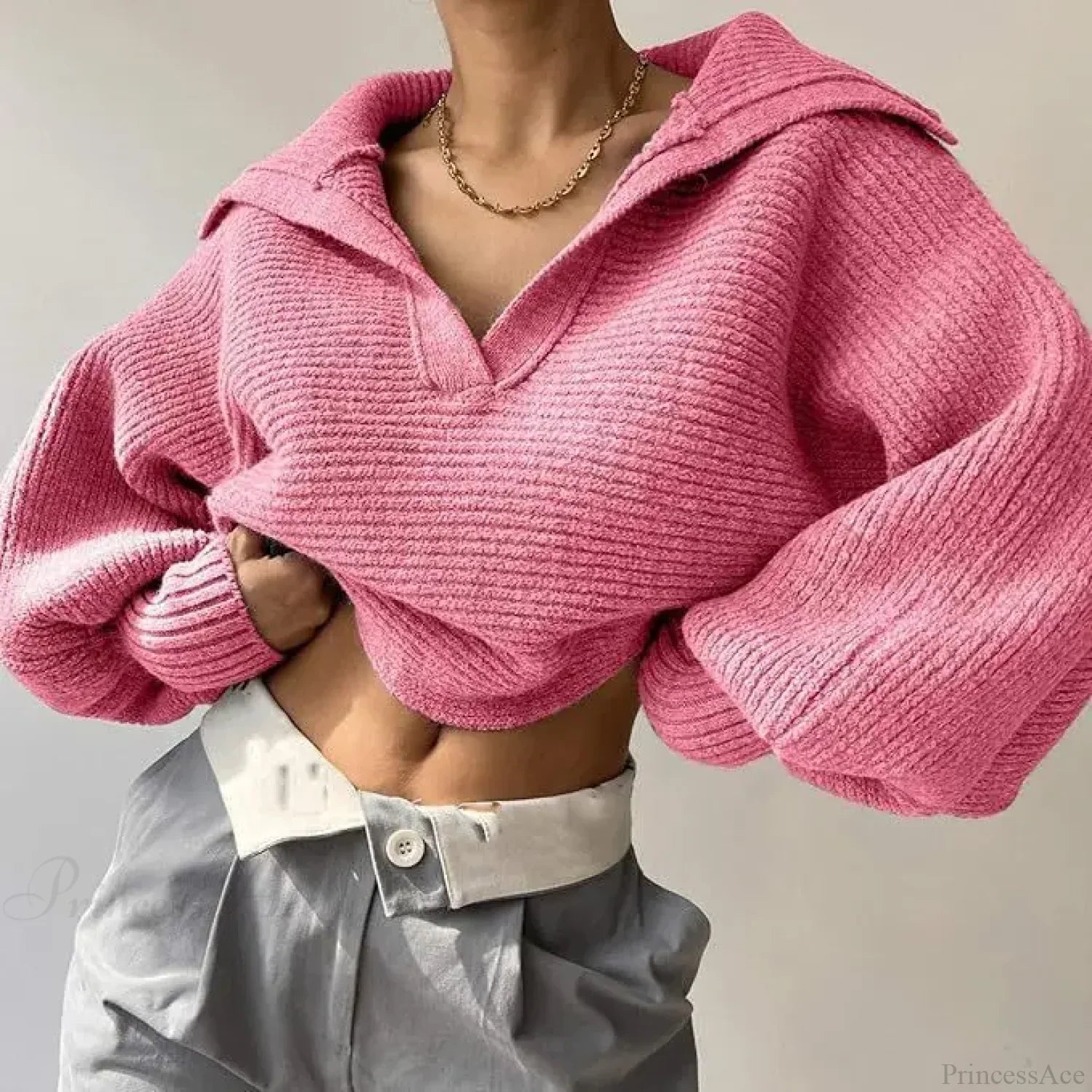 V-Neck Warm White Sweater