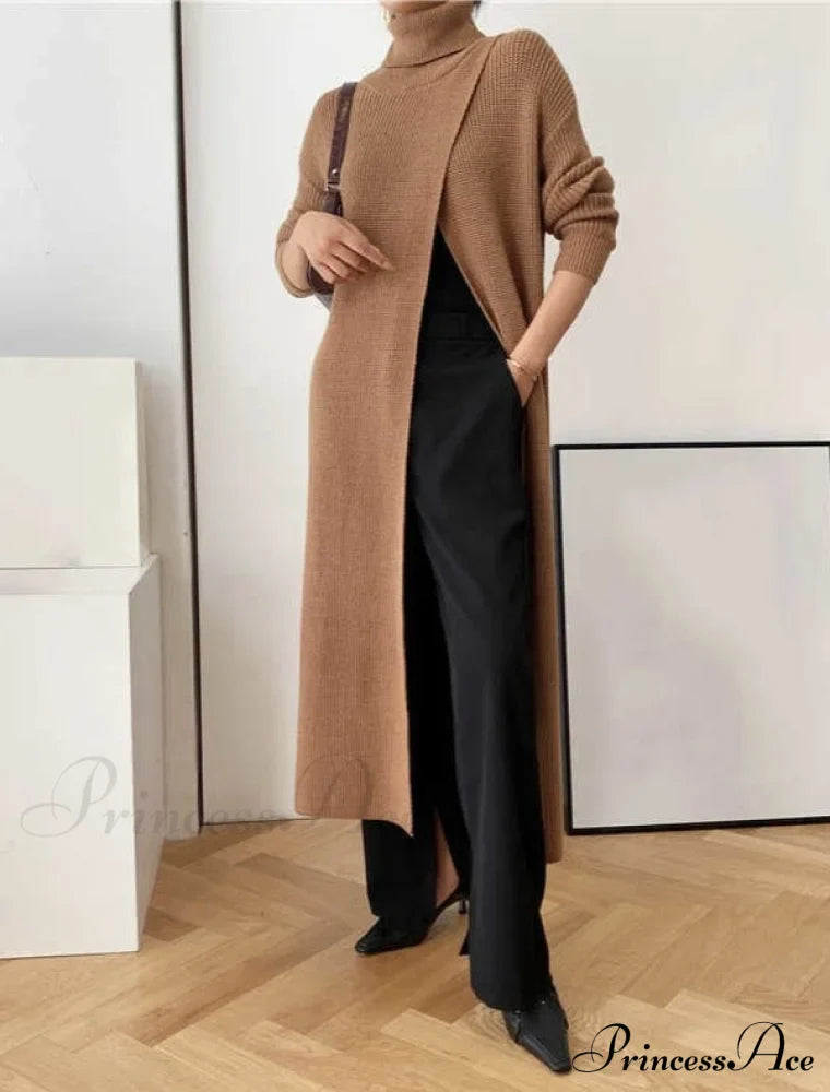 Vera Long Knit Top - Black
