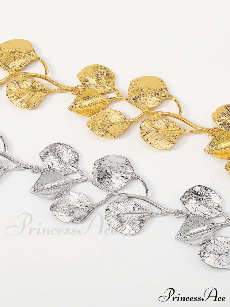 Vintage Alloy Graceful Leaf Design Necklace