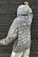 Vintage Bow Letter Distressed Hoodie
