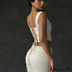 Vintage Floral Lace Corset Top And Skirt Sets Backless Bandage Midi Dress