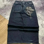 Vintage Gothic Cross Wings Stitched Pants