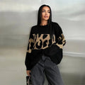 Vintage Leopard Print Loose Oversized Sweater