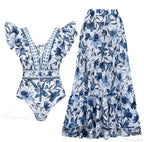 Vintage Printed Sarong Two Piece Set