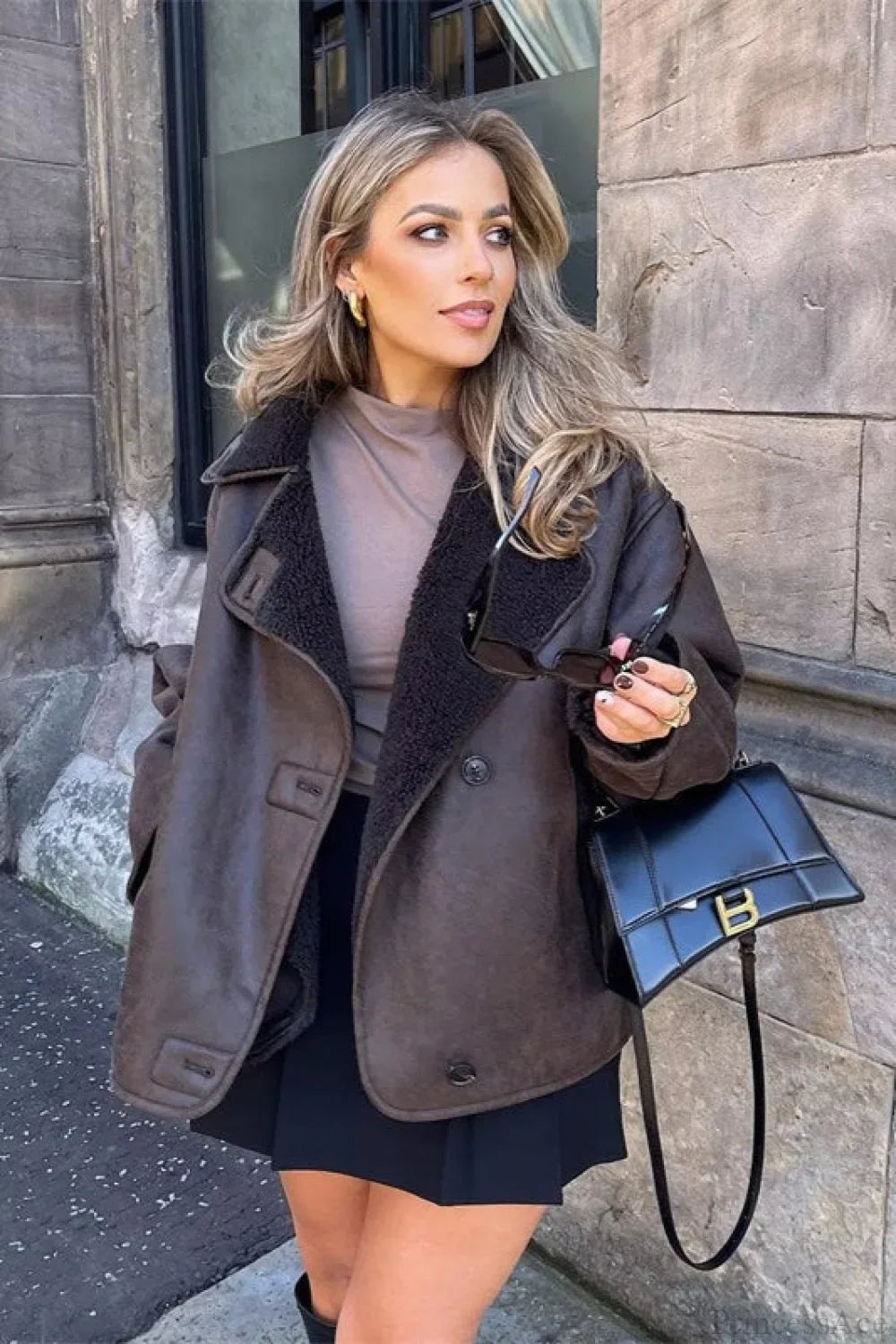 Vintage Reversible Fleece Loose Warm Coat