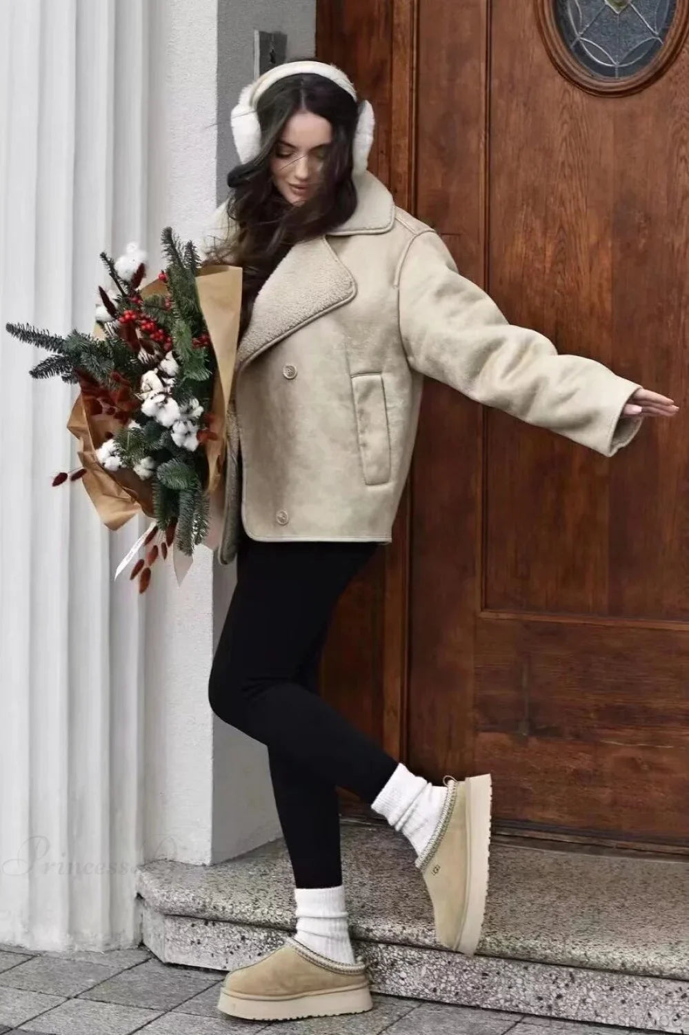 Vintage Reversible Fleece Loose Warm Coat