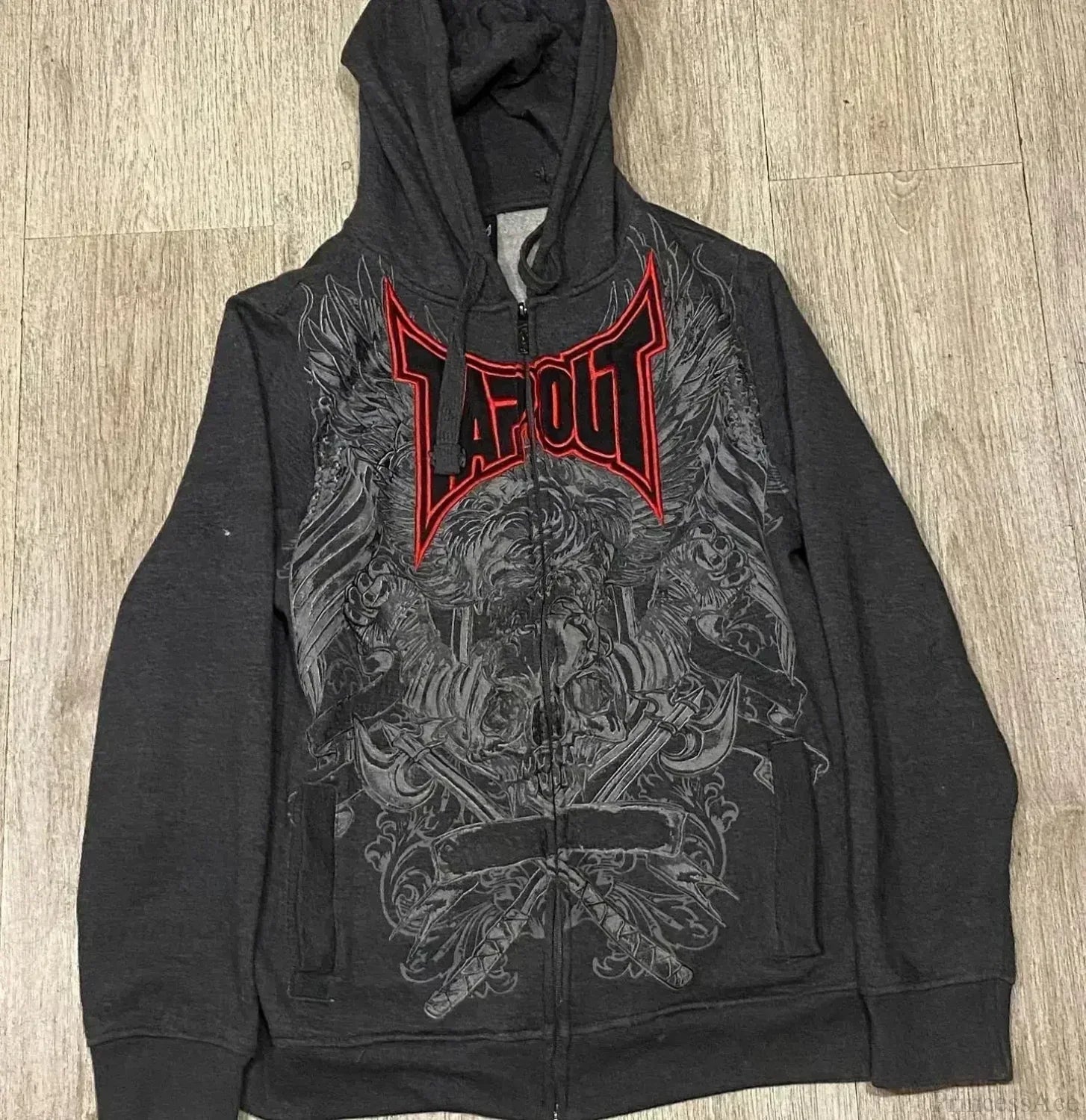 Vintage Skull Rose Print Hoodie