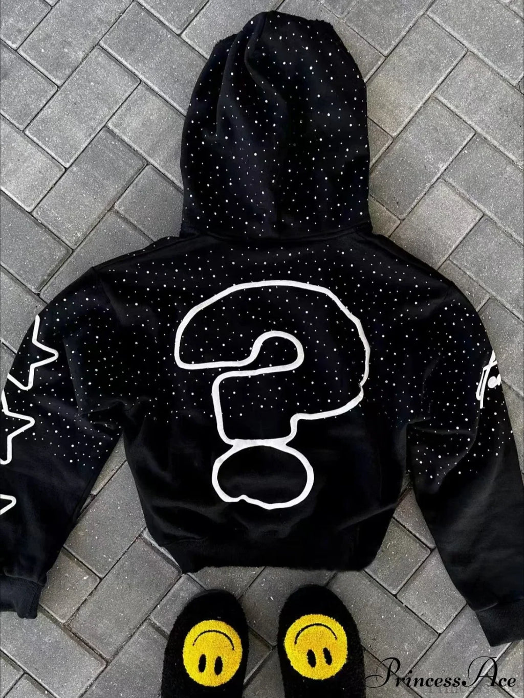 Vintage Y2K Zipper Print Hoodie