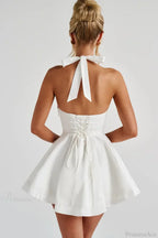 Waist Wrap A-Line Mini Vacation Dress