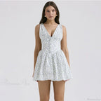 Waist Wrap Print A-Line Vacation Dress