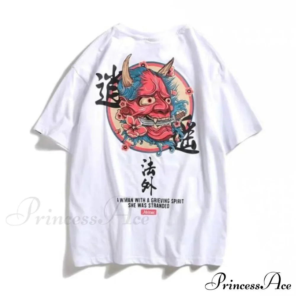 White Cartoon Kawaii Tops Tee