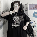 White Cartoon Kawaii Tops Tee