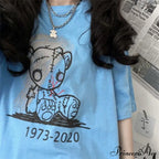 White Cartoon Kawaii Tops Tee