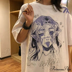 White Cartoon Kawaii Tops Tee