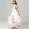 White Floral Embroidered Maxi Dress