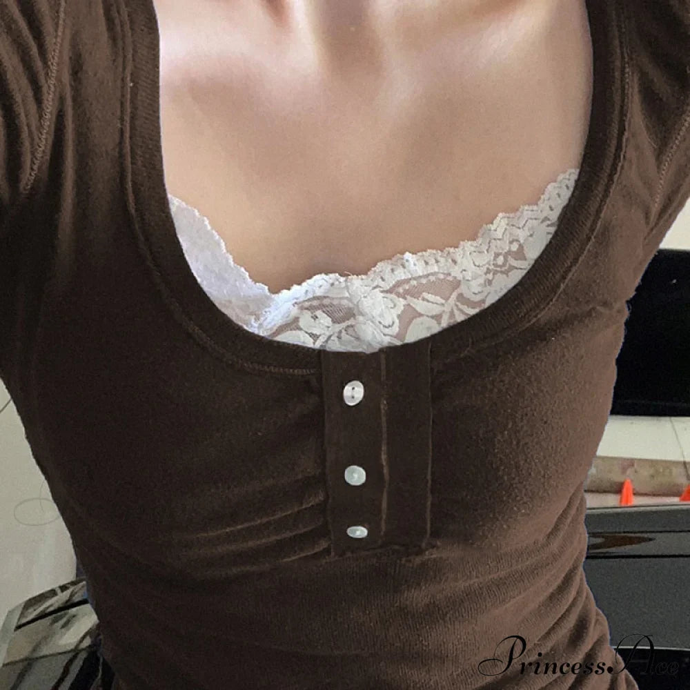 White Lace Trim T-Shirt