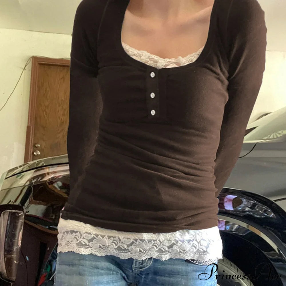 White Lace Trim T-Shirt