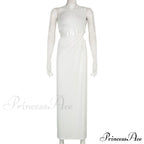 White Shoulder Parties - Women For Split Gown One And Full-Length Warm-Season Elegant Long Beachwear