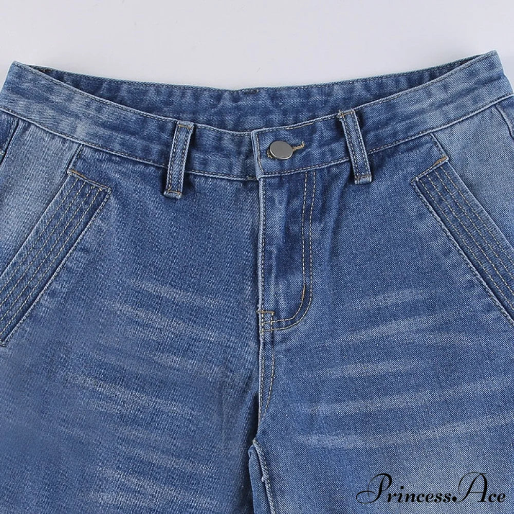 Wide Leg Oversize Y2K Patterned Baggy Winter Cargo Casual Jeans Low Autumn Waist Trousers