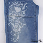 Wide Leg Oversize Y2K Patterned Baggy Winter Cargo Casual Jeans Low Autumn Waist Trousers