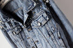 With Detailing Autumn Jacket Pearl - Denim Collection