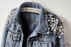 With Detailing Autumn Jacket Pearl - Denim Collection