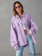 With Raw Jacket Dropped Hem Shoulder