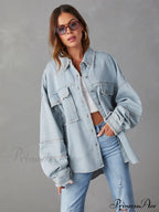 With Raw Jacket Dropped Hem Shoulder