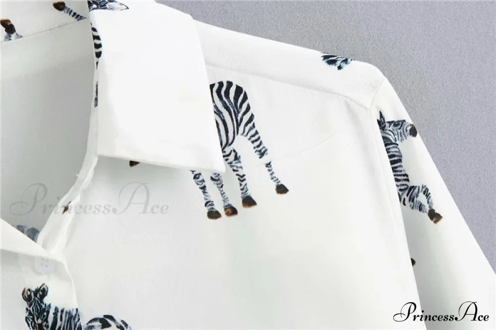 With Satin Blouse Design Arm - Long Zebra Top