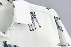 With Satin Blouse Design Arm - Long Zebra Top