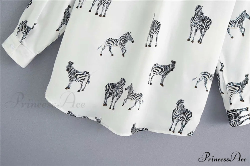 With Satin Blouse Design Arm - Long Zebra Top