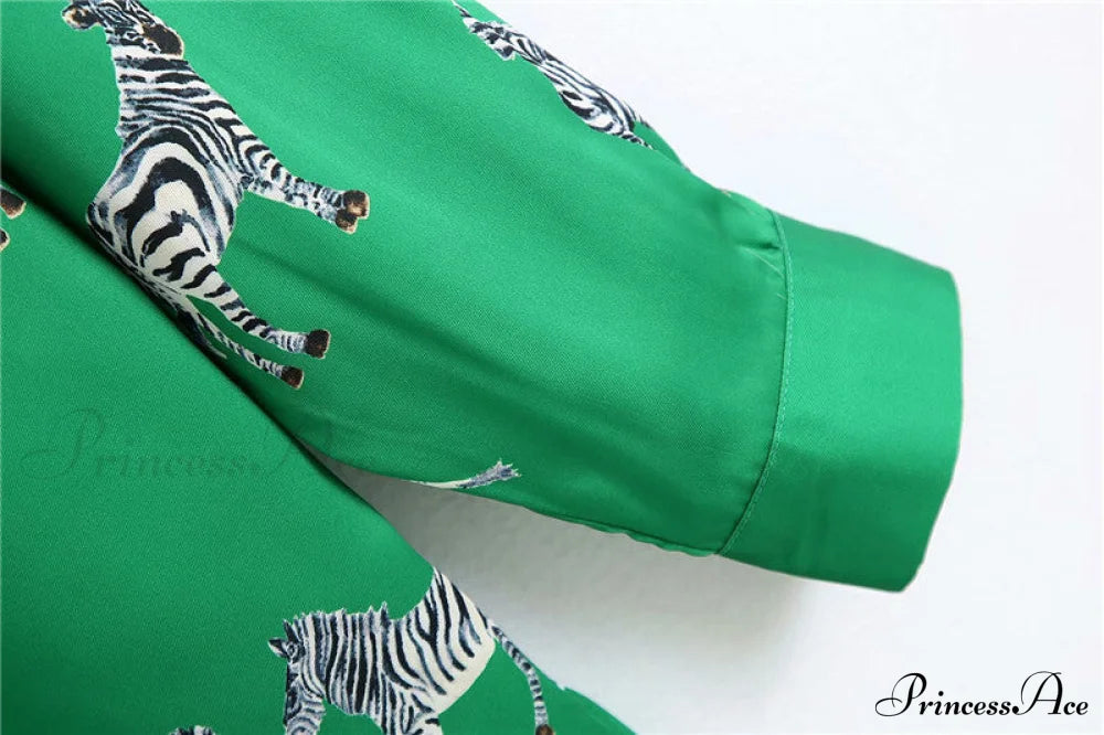 With Satin Blouse Design Arm - Long Zebra Top
