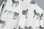 With Satin Blouse Design Arm - Long Zebra Top