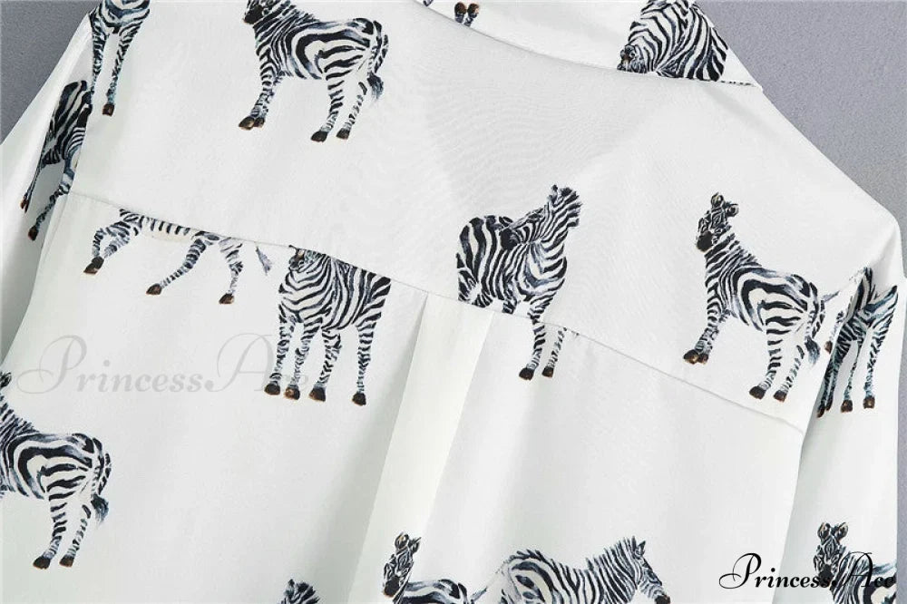 With Satin Blouse Design Arm - Long Zebra Top