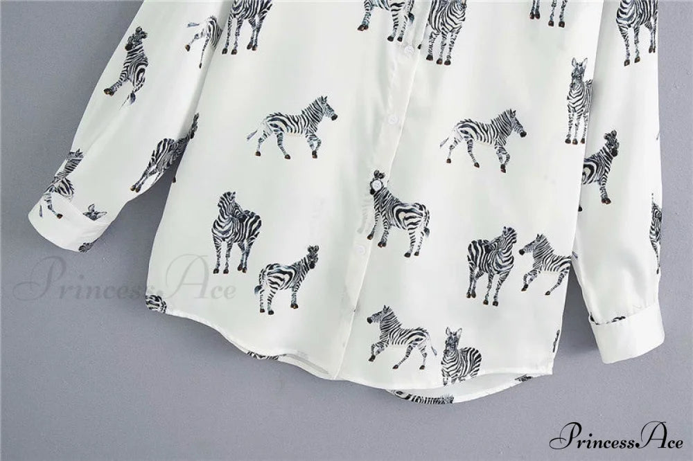 With Satin Blouse Design Arm - Long Zebra Top
