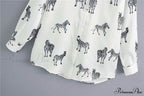 With Satin Blouse Design Arm - Long Zebra Top