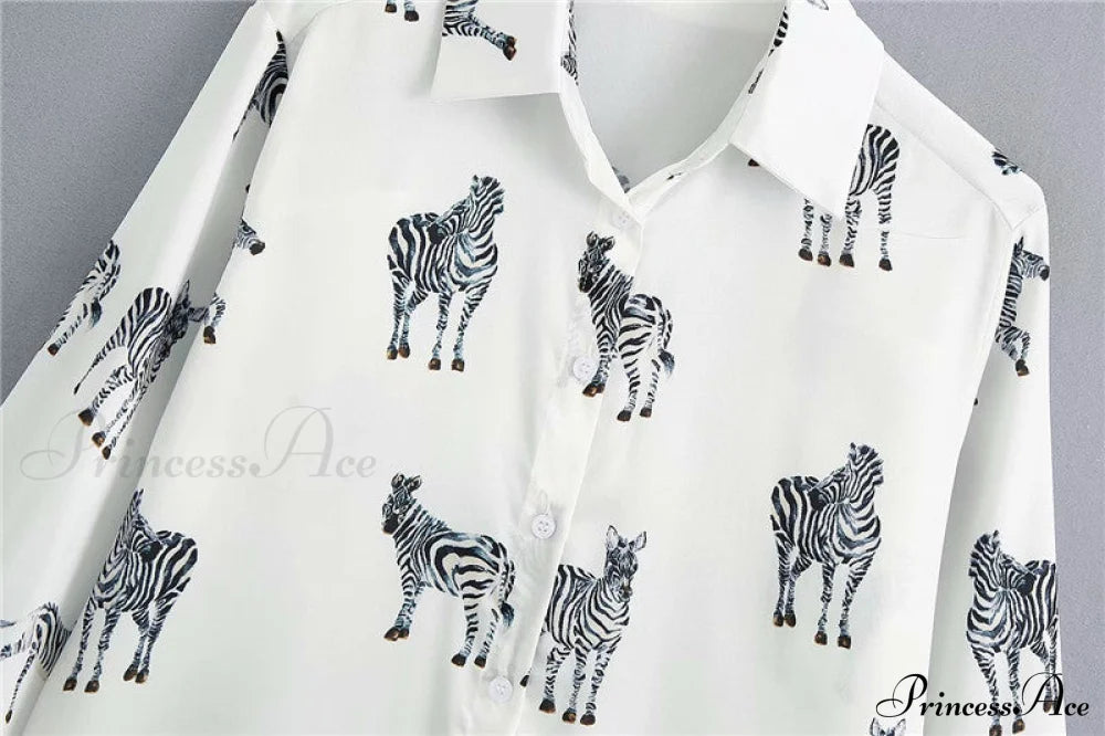 With Satin Blouse Design Arm - Long Zebra Top